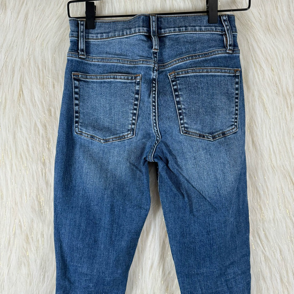 J.Crew Womens Vintage Straight Leg Jeans Blue Distressed Stretch Medium Wash 25 - Picture 5 of 9
